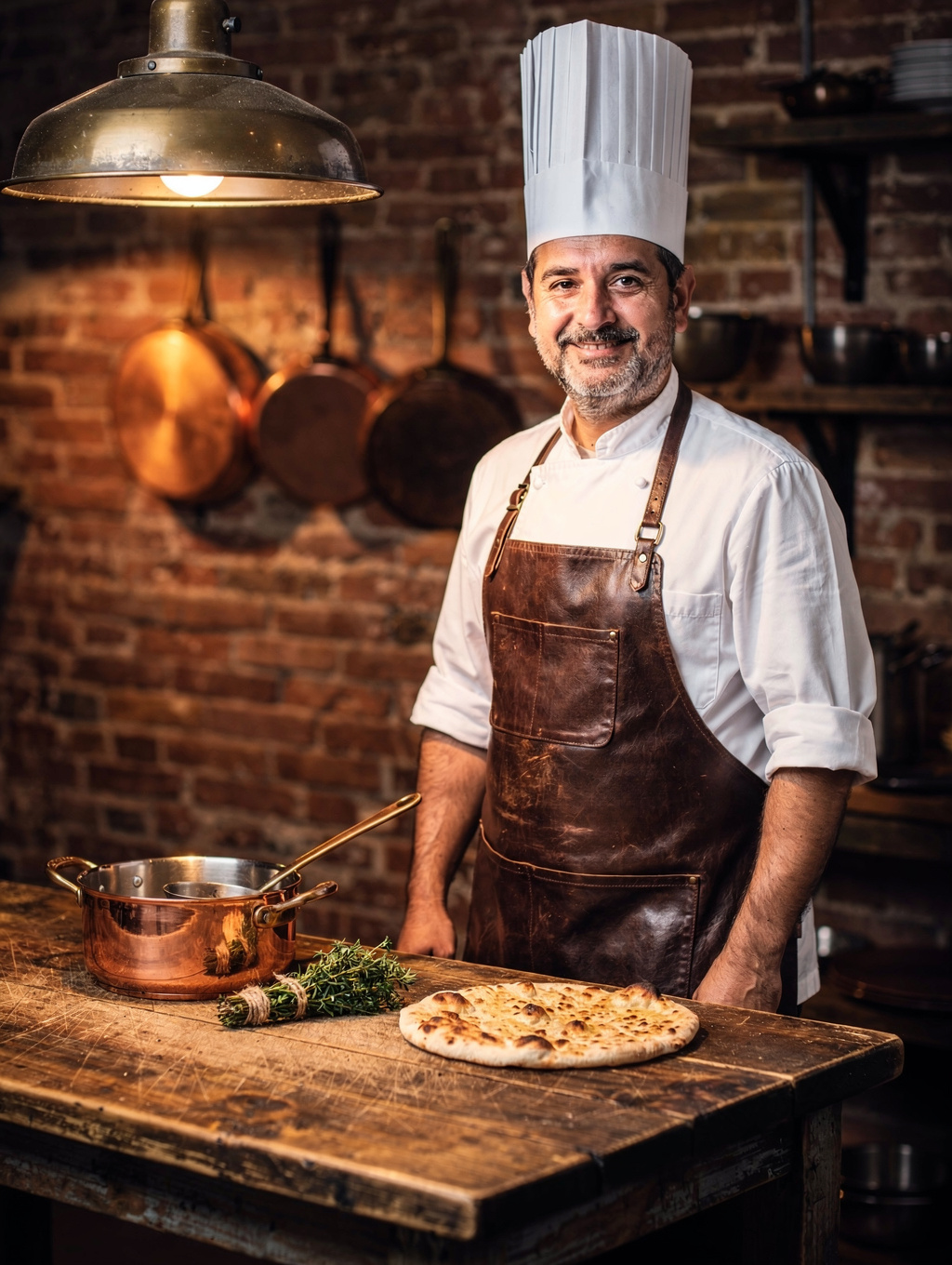 Executive Chef Marco Valli plating fresh pasta in our open kitchen